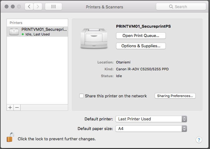 Printing with Canon multi-function devices (Mac and SecurePrint)