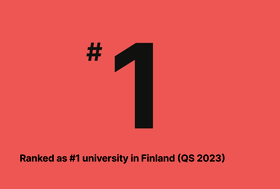 Infographics saying Aalto palced as number one university in Finland according to QS ranking in 2023