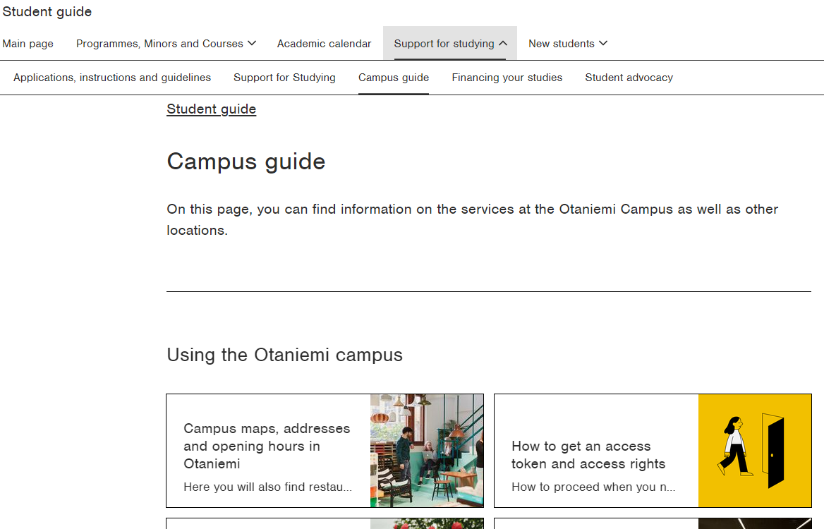 Student guide page example