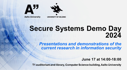 pptx.slide advertizing Secure Systems Demo Day 2024 event happening in June 17.