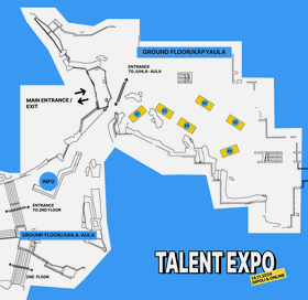 Updated map of Talent Expo fair area, Käpyaula