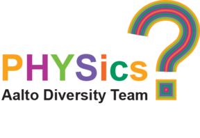 Logo of the PHYS Diversity Team in Aalto colours